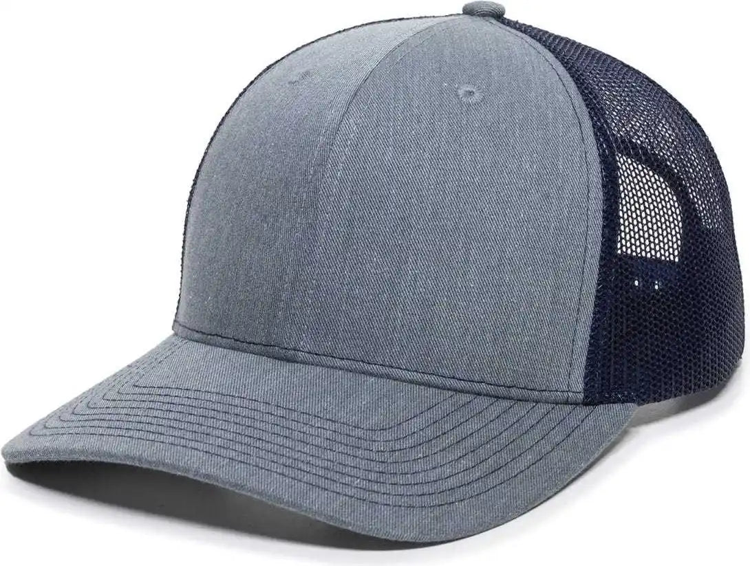 Oc Sports Oc771 Adjustable Mesh Back Cap - Heathered Gray Navy - 6 7/8’’ - 7 1/2’’