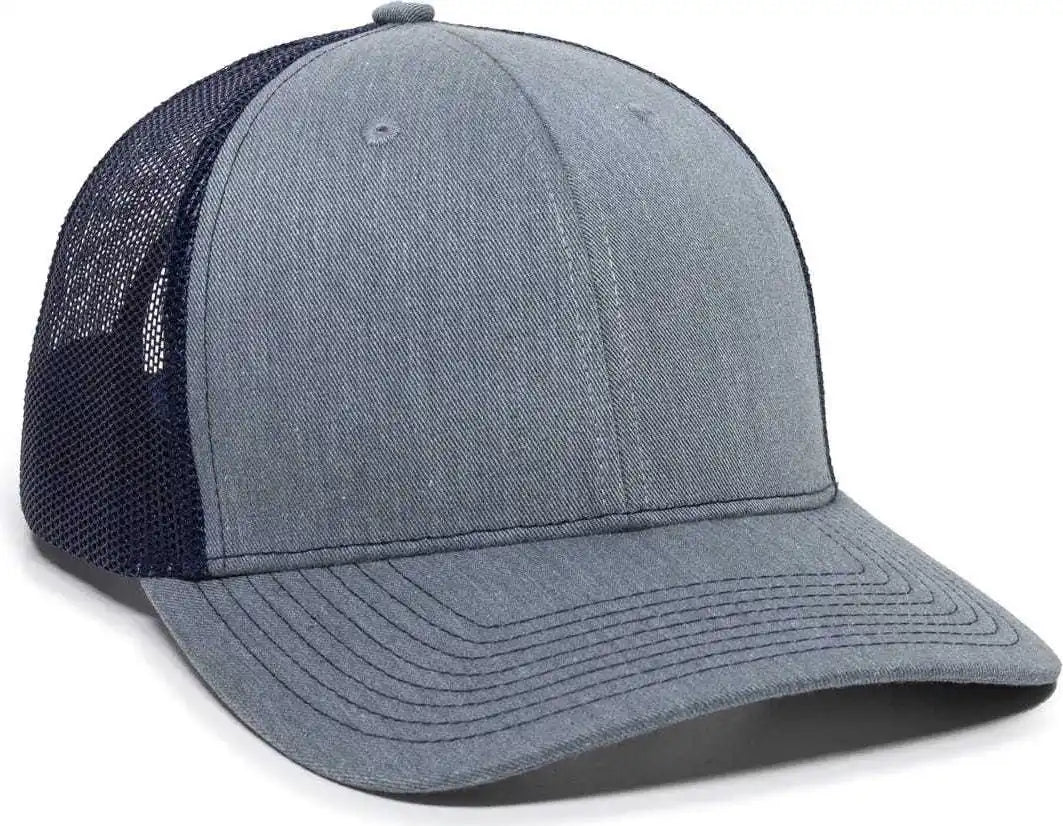 Oc Sports Oc771 Adjustable Mesh Back Cap - Heathered Gray Navy - 6 7/8’’ - 7 1/2’’