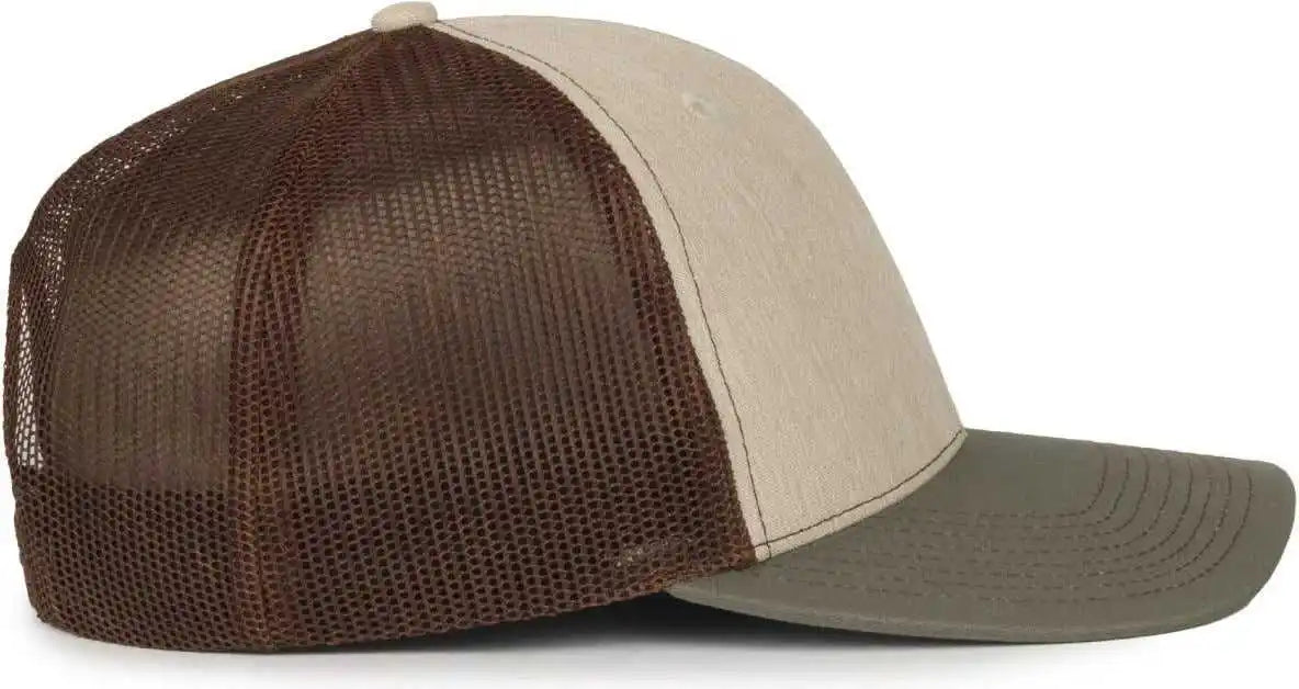 Oc Sports Oc771 Adjustable Mesh Back Cap - Heathered Stone Brown Olive - Osfm