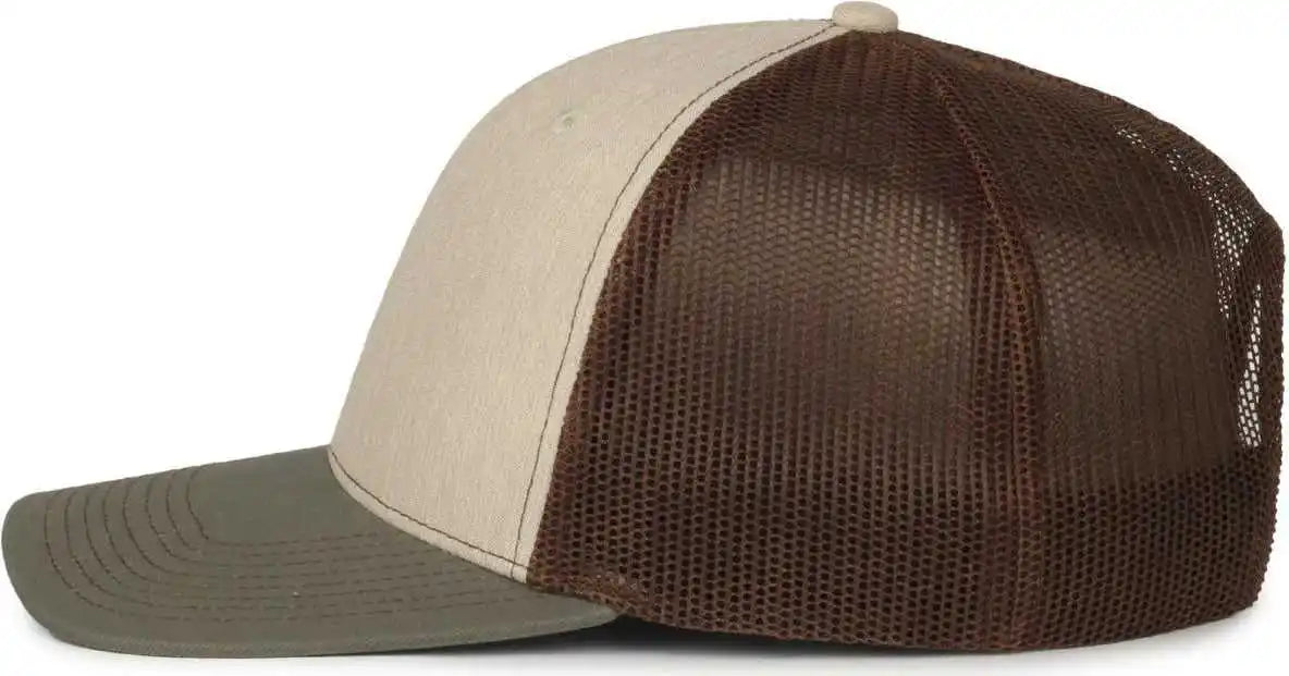 Oc Sports Oc771 Adjustable Mesh Back Cap - Heathered Stone Brown Olive - Osfm