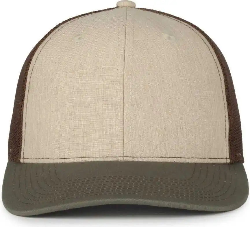 Oc Sports Oc771 Adjustable Mesh Back Cap - Heathered Stone Brown Olive - Osfm