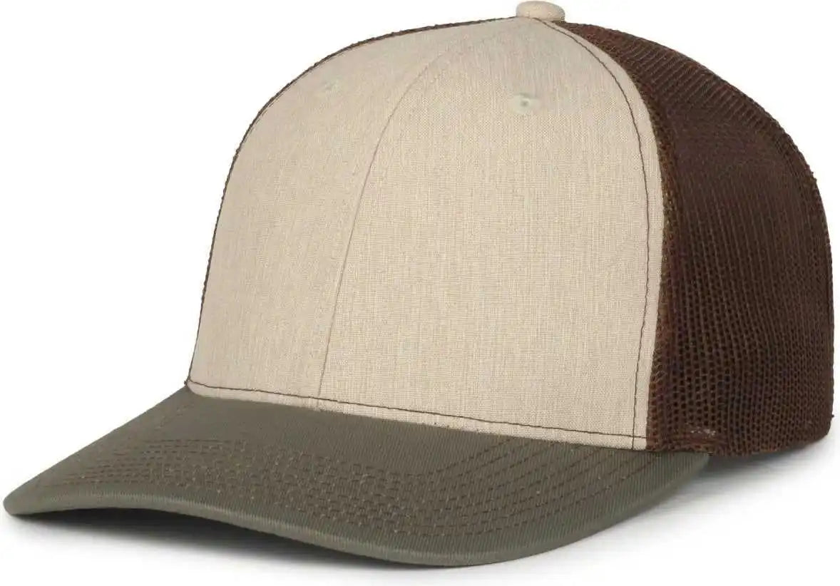Oc Sports Oc771 Adjustable Mesh Back Cap - Heathered Stone Brown Olive - Osfm
