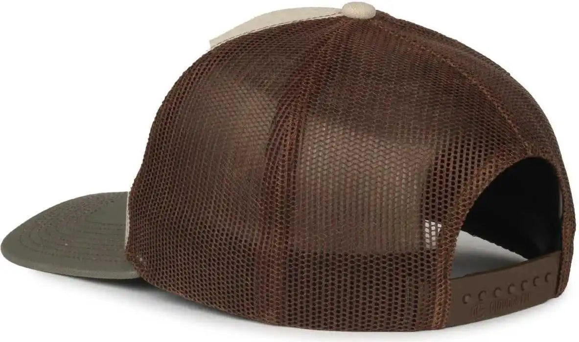 Oc Sports Oc771 Adjustable Mesh Back Cap - Heathered Stone Brown Olive - Osfm