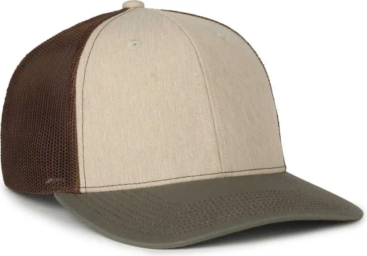 Oc Sports Oc771 Adjustable Mesh Back Cap - Heathered Stone Brown Olive - Osfm