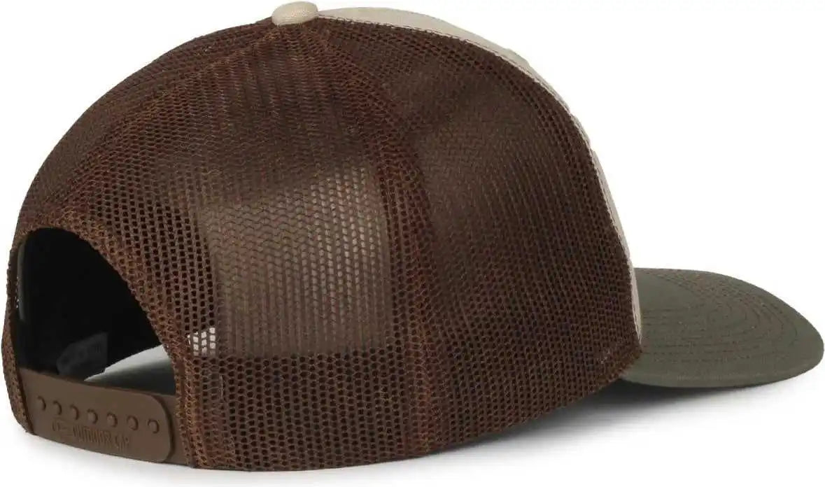 Oc Sports Oc771 Adjustable Mesh Back Cap - Heathered Stone Brown Olive - Osfm