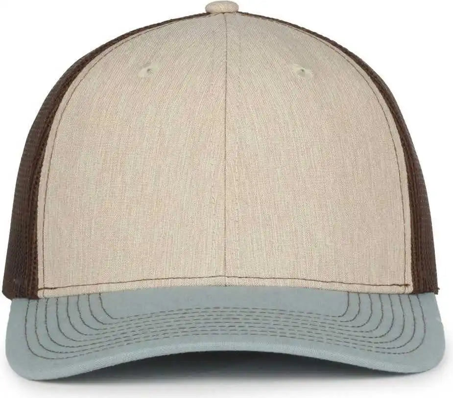 Oc Sports Oc771 Adjustable Mesh Back Cap - Heathered Stone Brown Ln Ocean Blue - Osfm