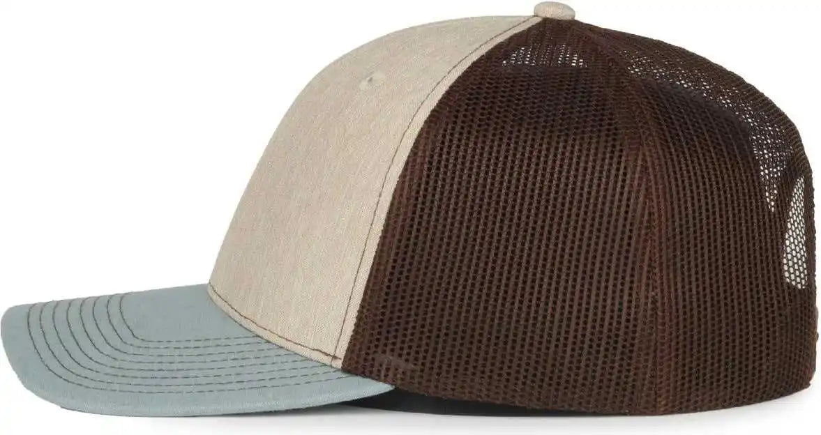 Oc Sports Oc771 Adjustable Mesh Back Cap - Heathered Stone Brown Ln Ocean Blue - Osfm