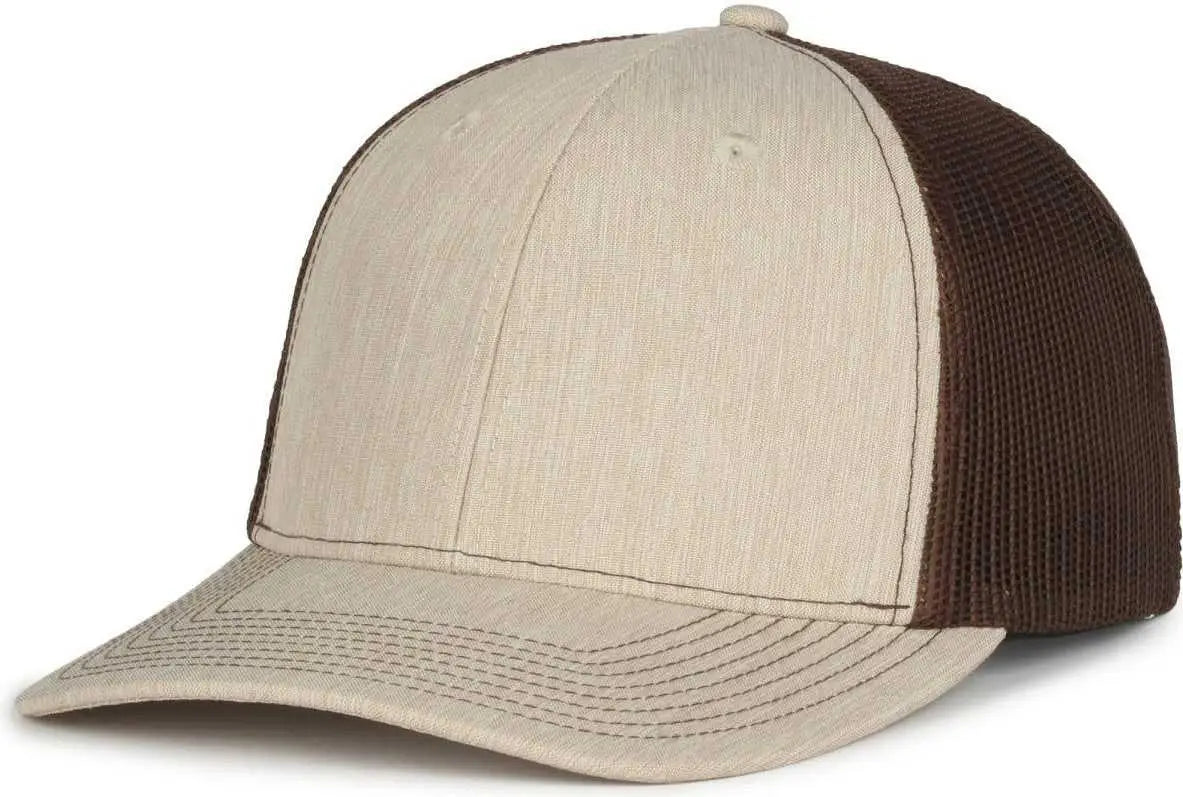 Oc Sports Oc771 Adjustable Mesh Back Cap - Heathered Stone Brown - Osfm