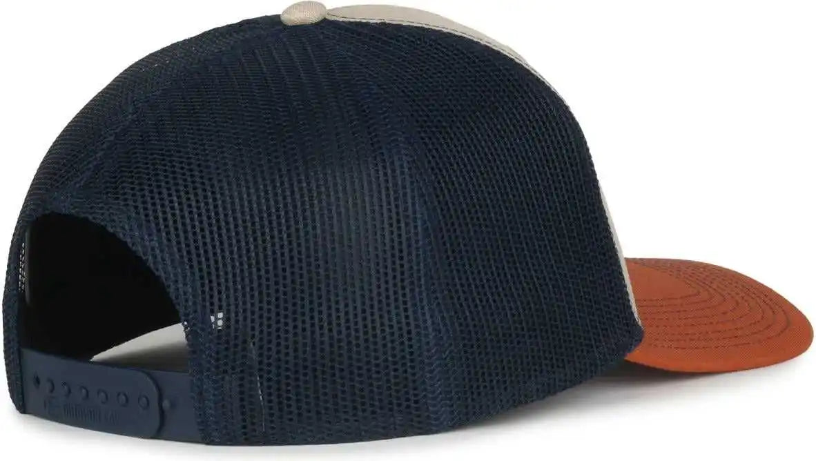 Oc Sports Oc771 Adjustable Mesh Back Cap Heathered Stone Navy Rust / Osfm