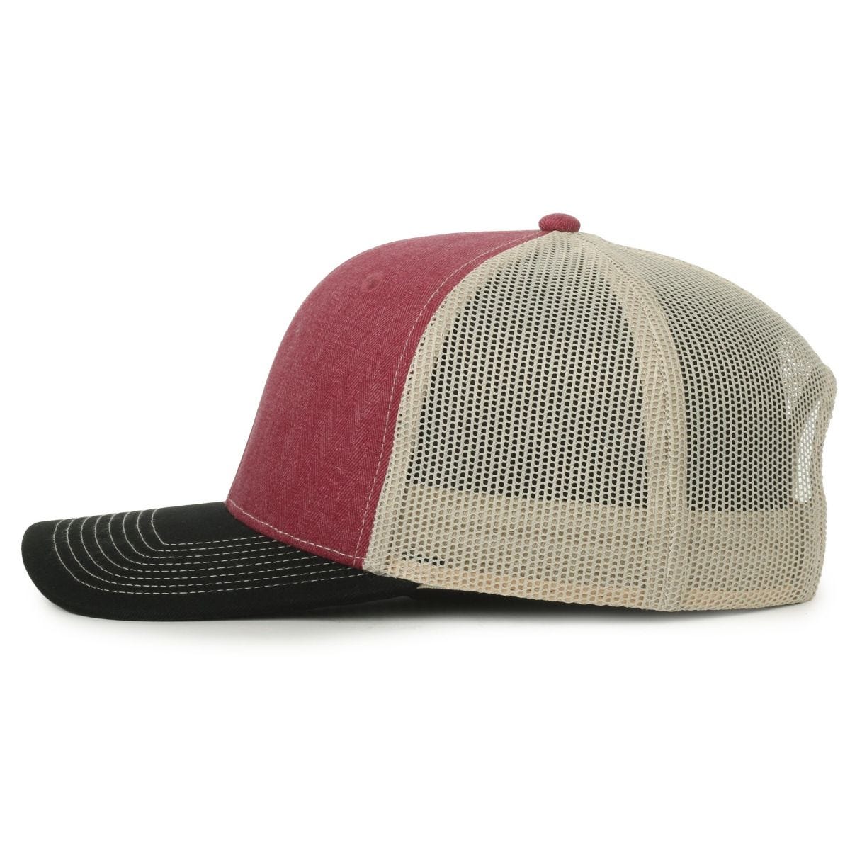 Oc Sports Oc771 Adjustable Mesh Back Cap - Herringbone Maroon Putty Black