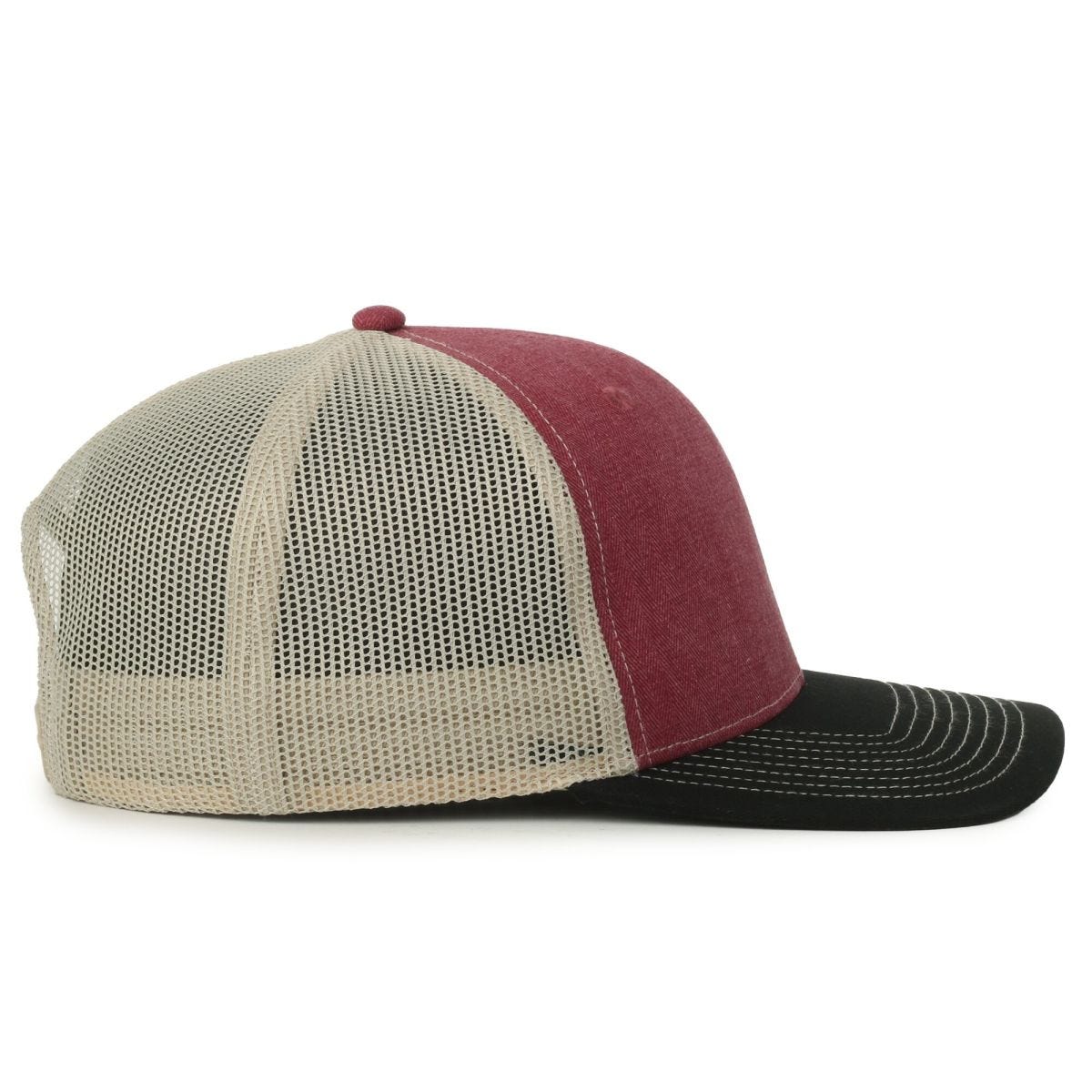 Oc Sports Oc771 Adjustable Mesh Back Cap - Herringbone Maroon Putty Black