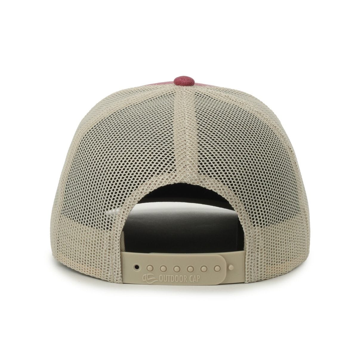 Oc Sports Oc771 Adjustable Mesh Back Cap - Herringbone Maroon Putty Black