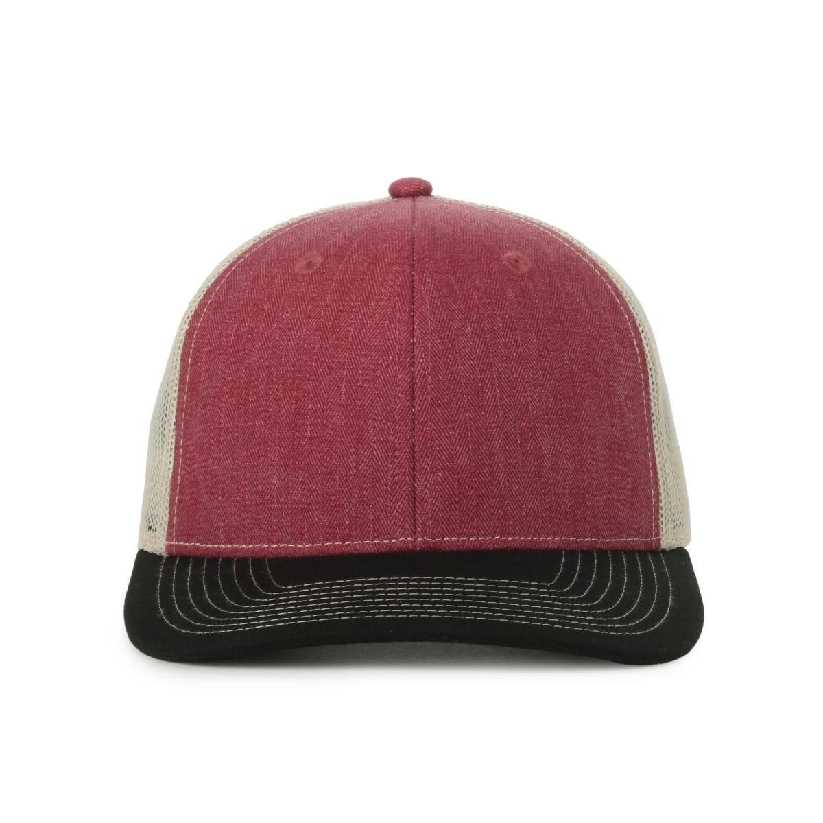 Oc Sports Oc771 Adjustable Mesh Back Cap - Herringbone Maroon Putty Black