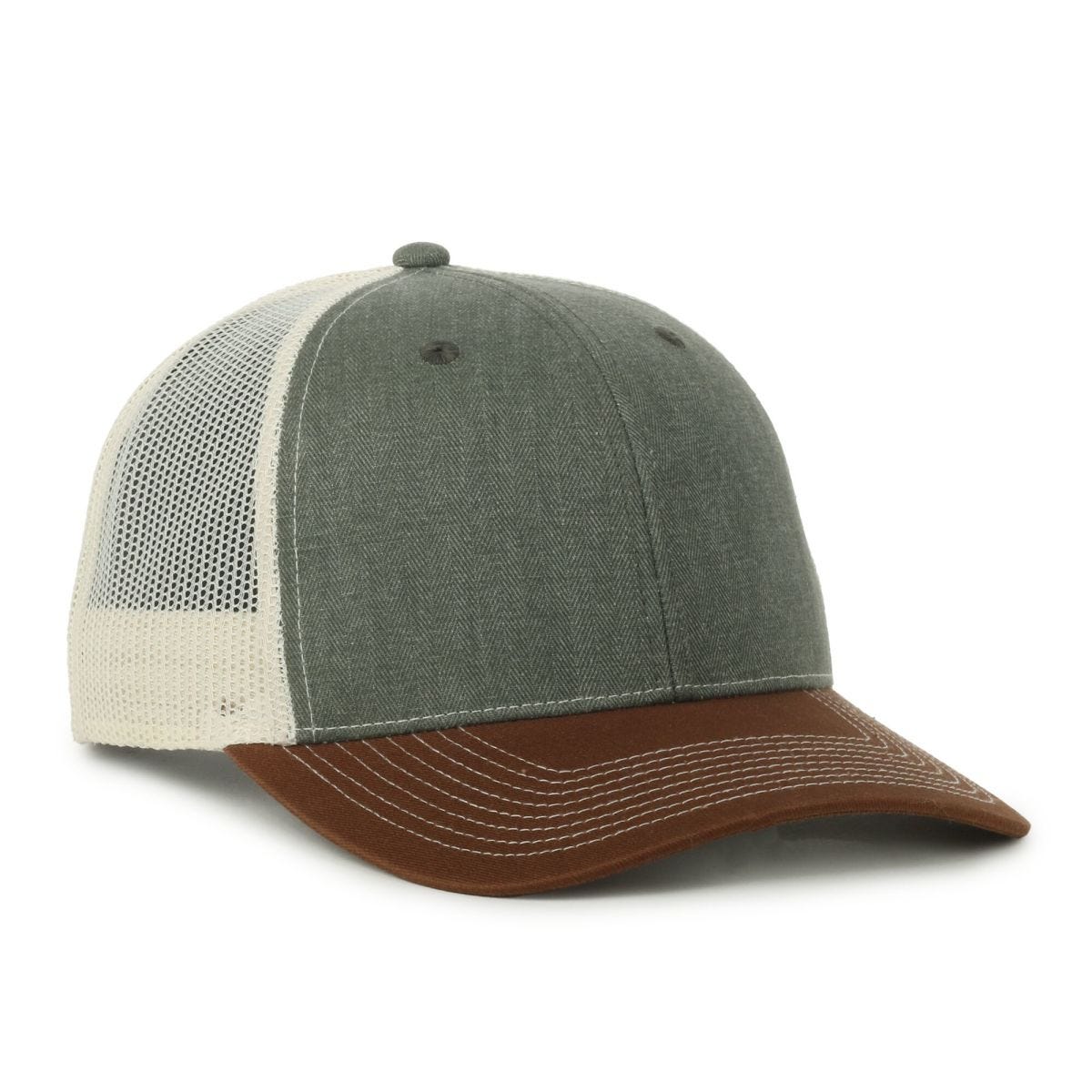 Oc Sports Oc771 Adjustable Mesh Back Cap - Herringbone Olive Putty Light Brown