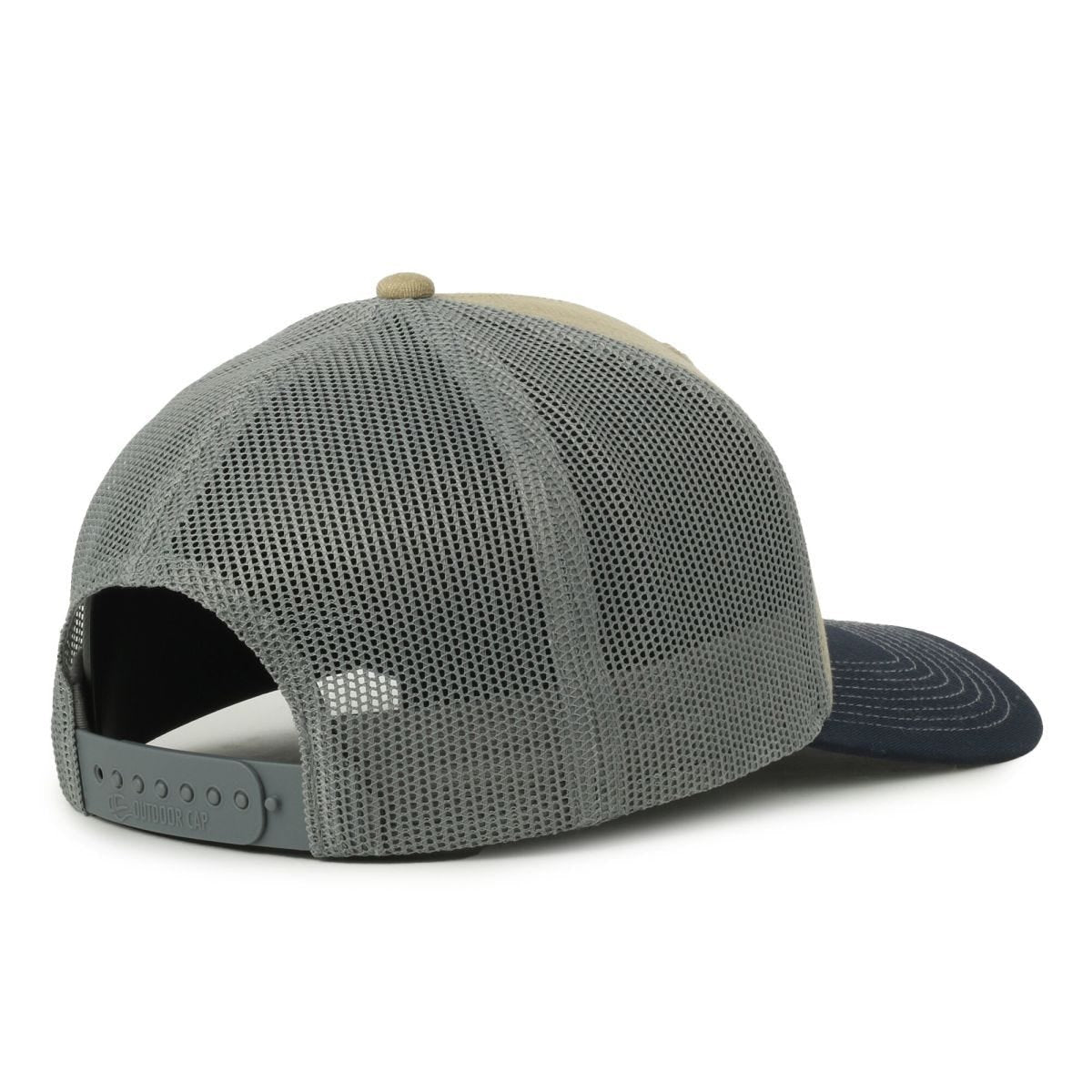 Oc Sports Oc771 Adjustable Mesh Back Cap - Herringbone Wheat Light Grey Navy