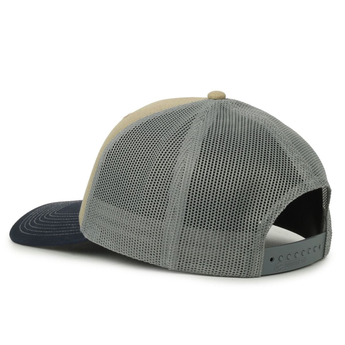 Oc Sports Oc771 Adjustable Mesh Back Cap - Herringbone Wheat Light Grey Navy