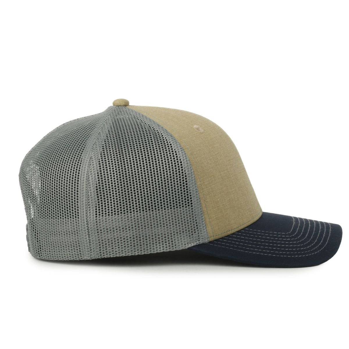Oc Sports Oc771 Adjustable Mesh Back Cap - Herringbone Wheat Light Grey Navy