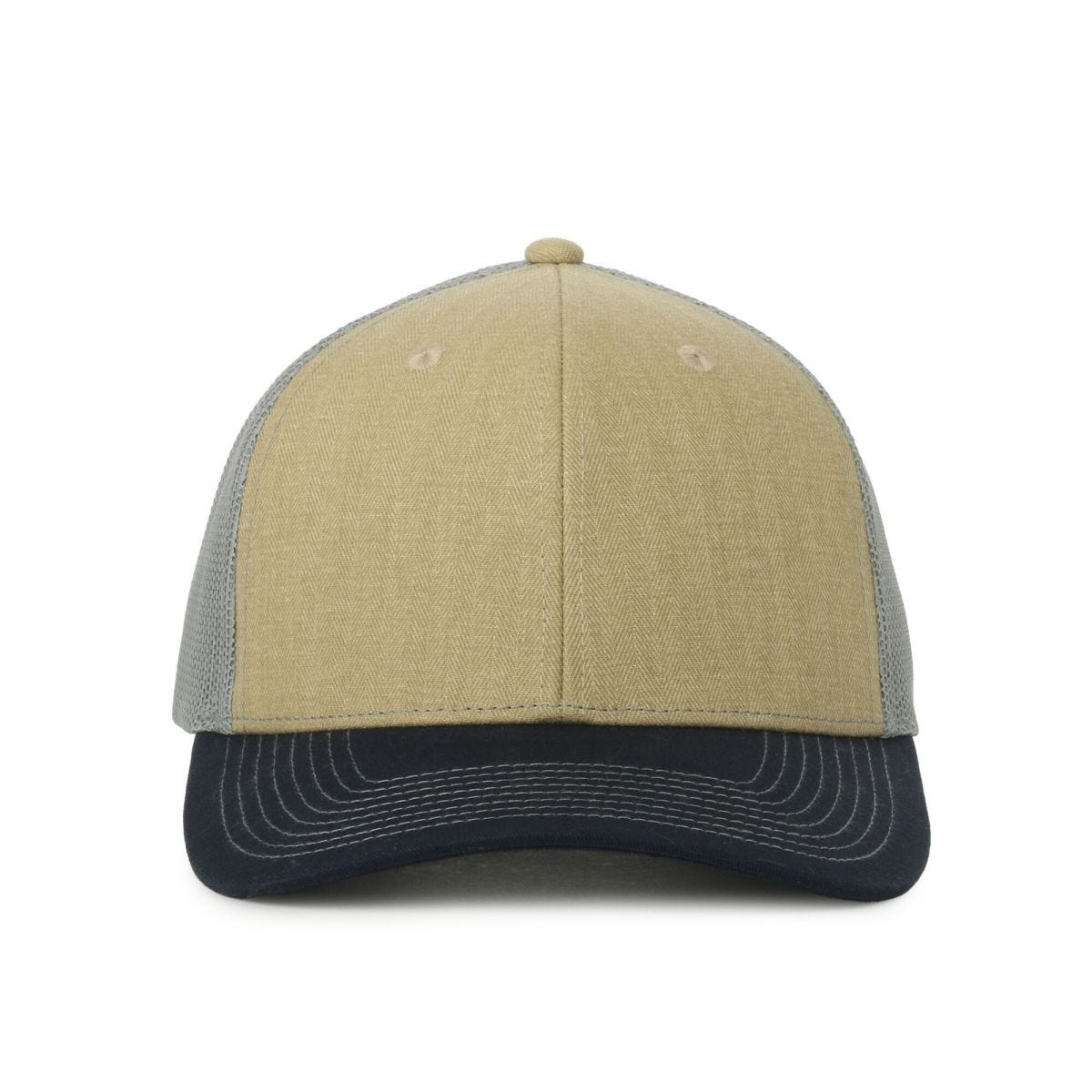 Oc Sports Oc771 Adjustable Mesh Back Cap - Herringbone Wheat Light Grey Navy