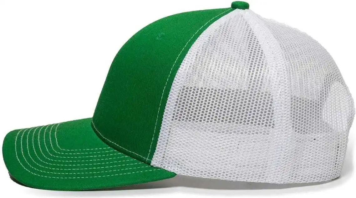 Oc Sports Oc771 Adjustable Mesh Back Cap - Kelly White - 6 7/8’’ - 7 1/2’’