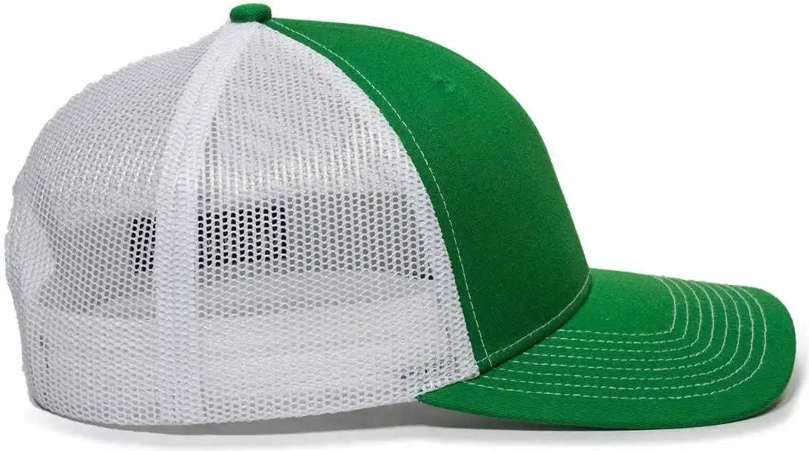 Oc Sports Oc771 Adjustable Mesh Back Cap - Kelly White - 6 7/8’’ - 7 1/2’’