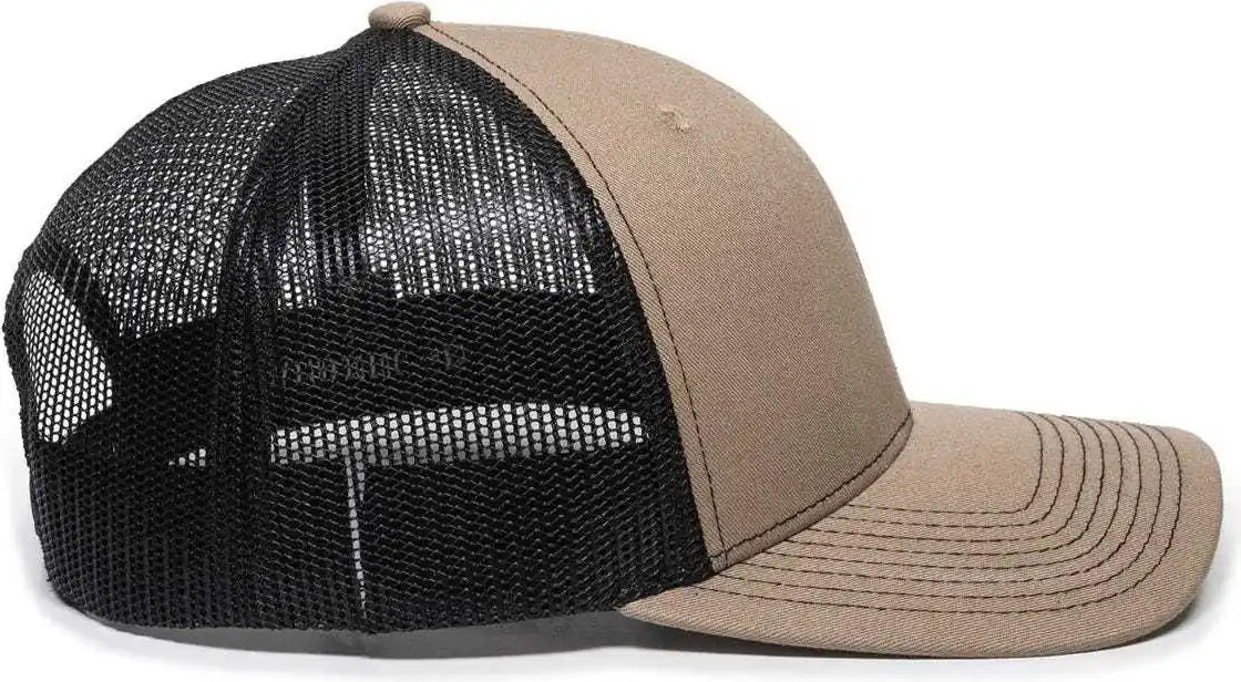 Oc Sports Oc771 Adjustable Mesh Back Cap - Khaki Black - 6 7/8’’ - 7 1/2’’