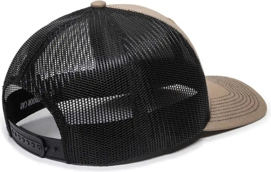 Oc Sports Oc771 Adjustable Mesh Back Cap - Khaki Black - 6 7/8’’ - 7 1/2’’