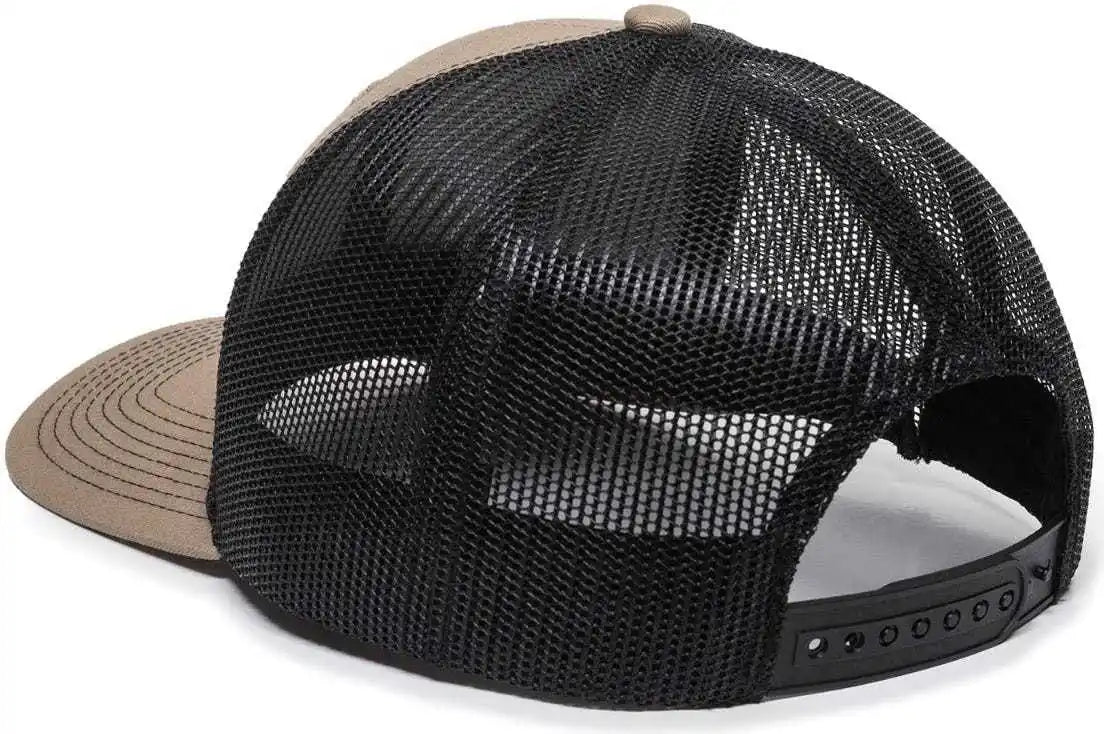 Oc Sports Oc771 Adjustable Mesh Back Cap - Khaki Black - 6 7/8’’ - 7 1/2’’