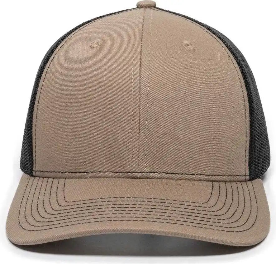 Oc Sports Oc771 Adjustable Mesh Back Cap - Khaki Black - 6 7/8’’ - 7 1/2’’