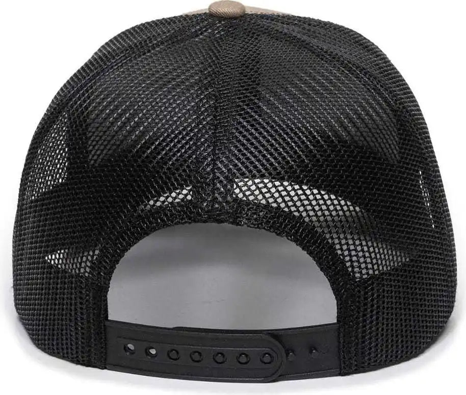 Oc Sports Oc771 Adjustable Mesh Back Cap - Khaki Black - 6 7/8’’ - 7 1/2’’