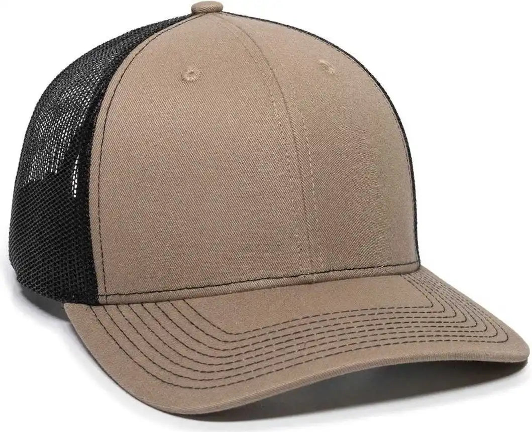 Oc Sports Oc771 Adjustable Mesh Back Cap - Khaki Black - 6 7/8’’ - 7 1/2’’