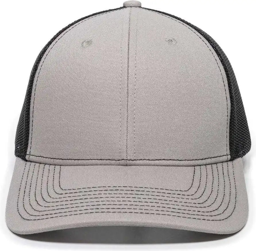Oc Sports Oc771 Adjustable Mesh Back Cap - Light Gray Black - 6 7/8’’ - 7 1/2’’