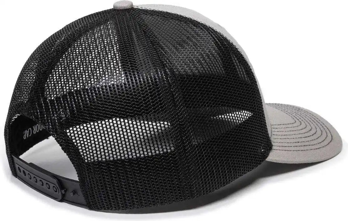 Oc Sports Oc771 Adjustable Mesh Back Cap - Light Gray Black - 6 7/8’’ - 7 1/2’’