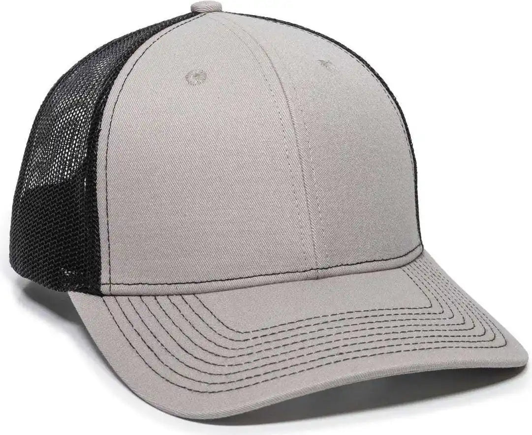 Oc Sports Oc771 Adjustable Mesh Back Cap - Light Gray Black - 6 7/8’’ - 7 1/2’’