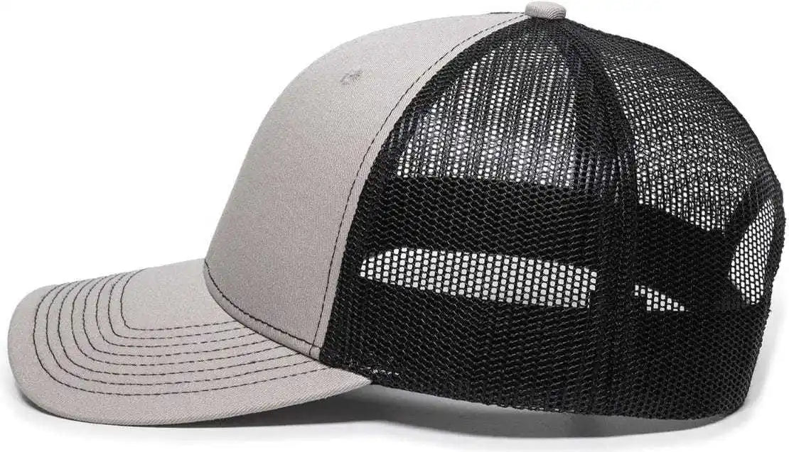 Oc Sports Oc771 Adjustable Mesh Back Cap - Light Gray Black - 6 7/8’’ - 7 1/2’’