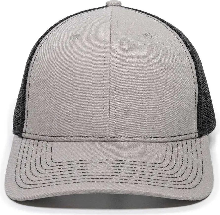 Oc Sports Oc771 Adjustable Mesh Back Cap - Light Gray Black - 6 7/8’’ - 7 1/2’’
