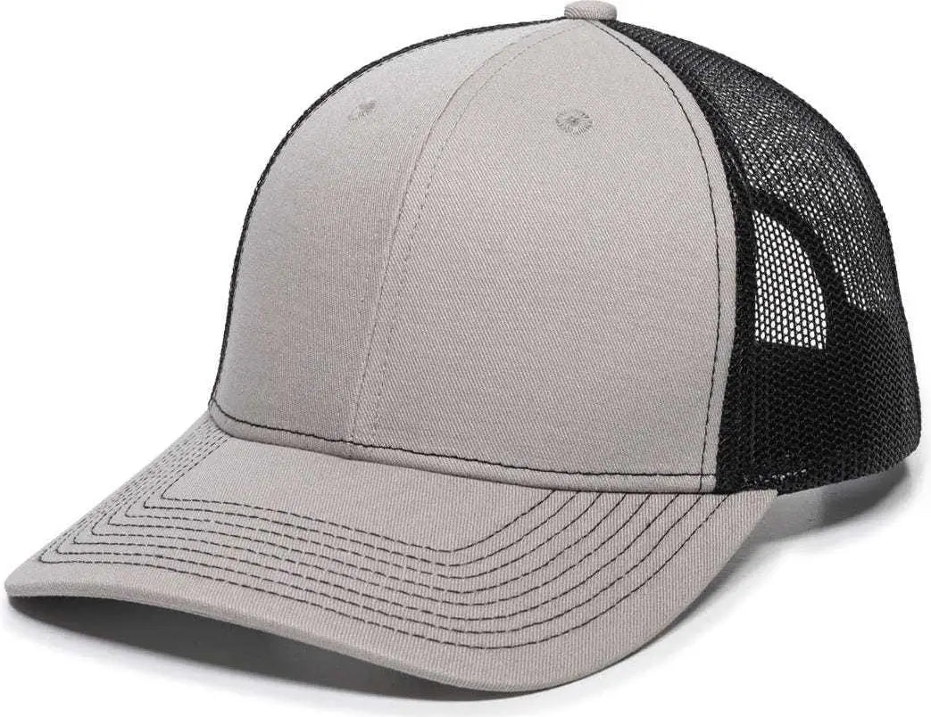 Oc Sports Oc771 Adjustable Mesh Back Cap - Light Gray Black - 6 7/8’’ - 7 1/2’’