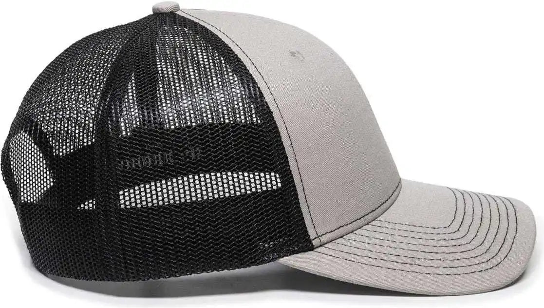 Oc Sports Oc771 Adjustable Mesh Back Cap - Light Gray Black - 6 7/8’’ - 7 1/2’’