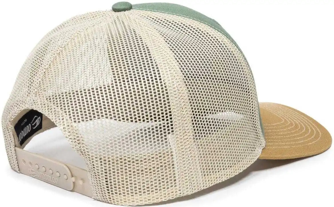 Oc Sports Oc771 Adjustable Mesh Back Cap - Light Olive Khaki Old Gold - 6 7/8’’ - 7 1/2’’