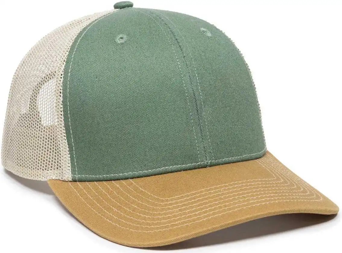 Oc Sports Oc771 Adjustable Mesh Back Cap - Light Olive Khaki Old Gold - 6 7/8’’ - 7 1/2’’