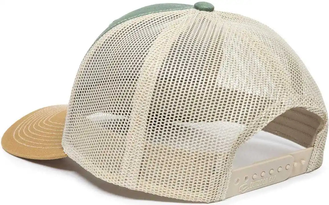 Oc Sports Oc771 Adjustable Mesh Back Cap - Light Olive Khaki Old Gold - 6 7/8’’ - 7 1/2’’