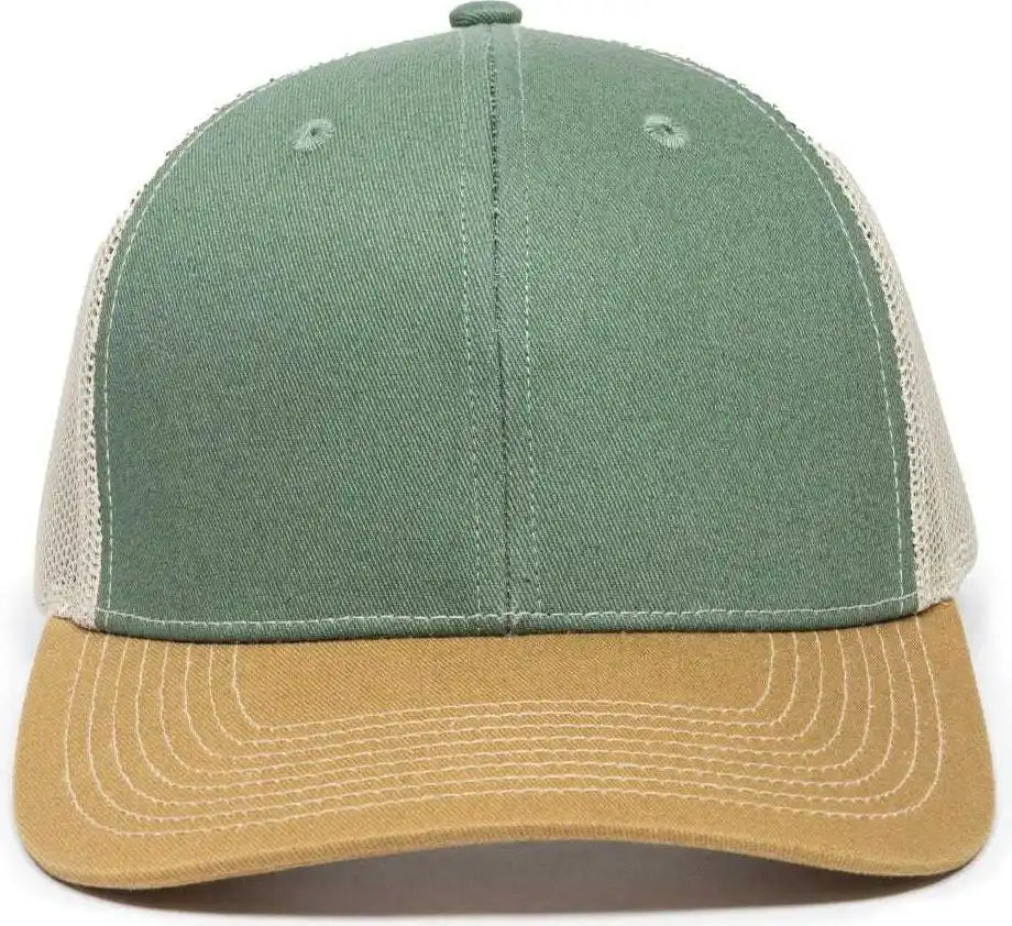 Oc Sports Oc771 Adjustable Mesh Back Cap - Light Olive Khaki Old Gold - 6 7/8’’ - 7 1/2’’