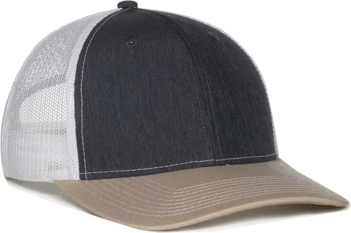 Oc Sports Oc771 Adjustable Mesh Back Cap - Ln Heather Charcoal White Khaki - Osfm