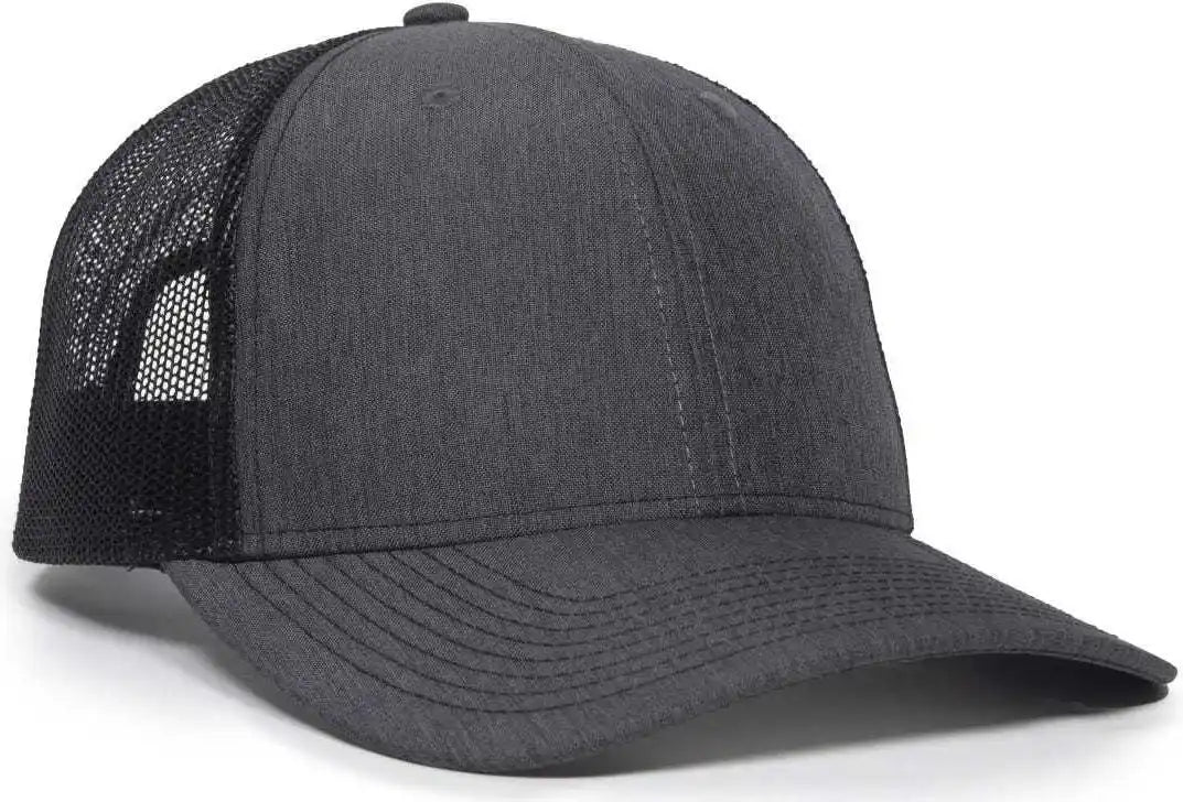 Oc Sports Oc771 Adjustable Mesh Back Cap - Ln Heathered Charcoal Black - Dark Gray / 6 7/8’’ - 7 1/2’’