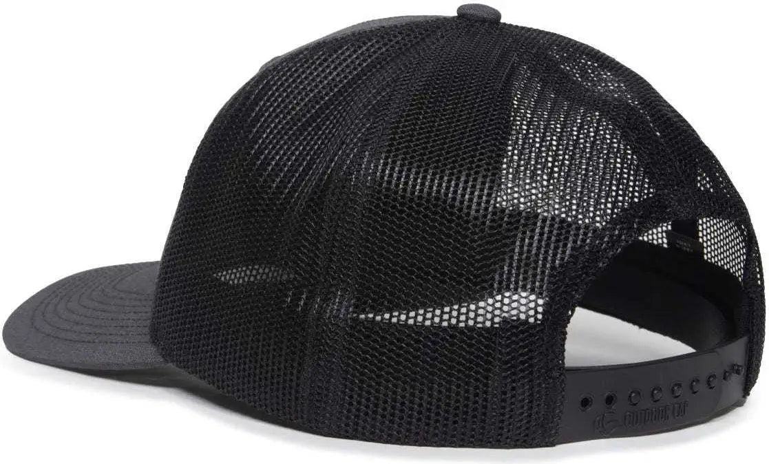 Oc Sports Oc771 Adjustable Mesh Back Cap - Ln Heathered Charcoal Black - Dark Gray / 6 7/8’’ - 7 1/2’’