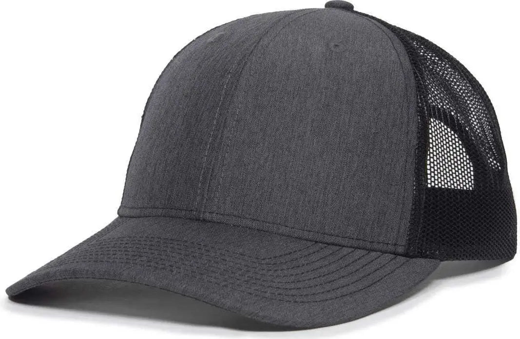 Oc Sports Oc771 Adjustable Mesh Back Cap - Ln Heathered Charcoal Black - Dark Gray / 6 7/8’’ - 7 1/2’’