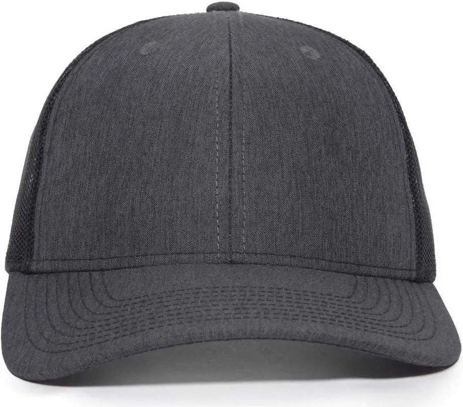 Oc Sports Oc771 Adjustable Mesh Back Cap - Ln Heathered Charcoal Black - Dark Gray / 6 7/8’’ - 7 1/2’’