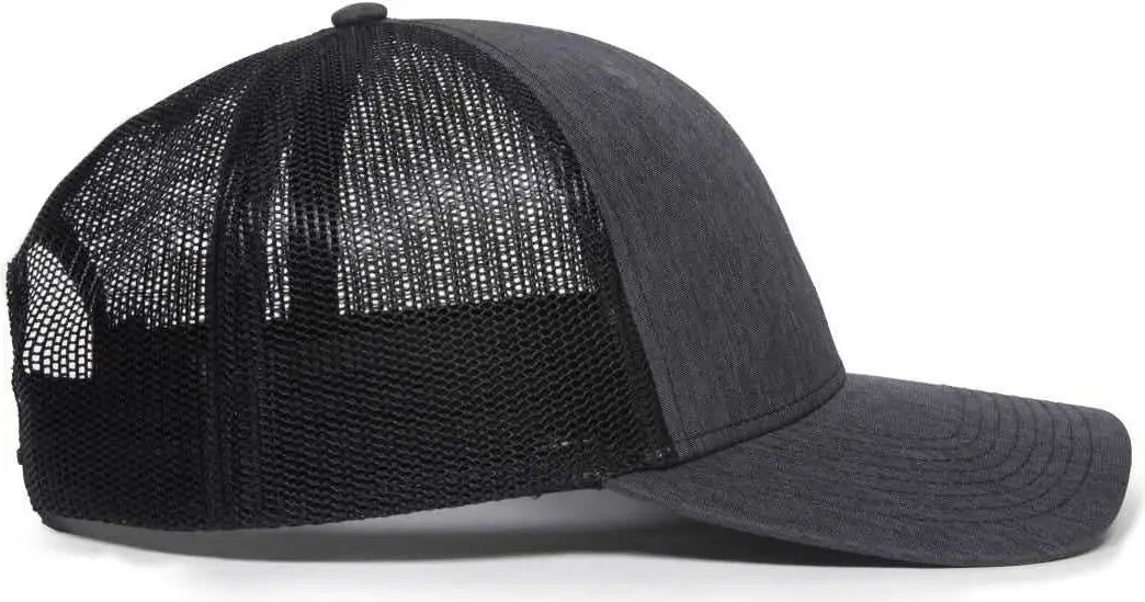 Oc Sports Oc771 Adjustable Mesh Back Cap - Ln Heathered Charcoal Black - Dark Gray / 6 7/8’’ - 7 1/2’’