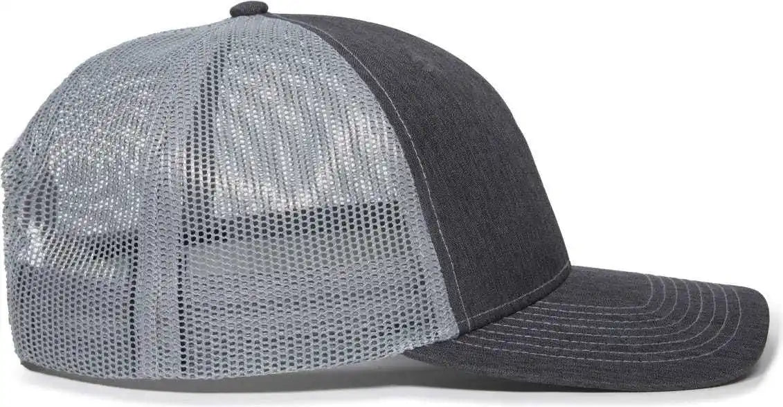Oc Sports Oc771 Adjustable Mesh Back Cap - Ln Heathered Charcoal Gray - Dark / 6 7/8’’ - 7 1/2’’