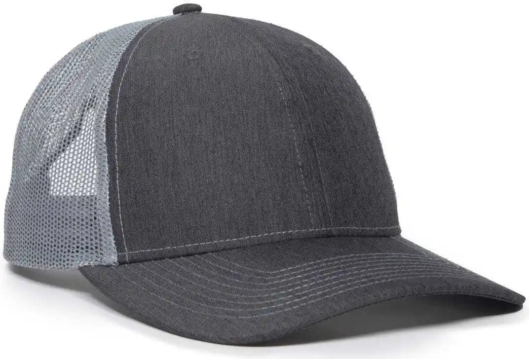 Oc Sports Oc771 Adjustable Mesh Back Cap - Ln Heathered Charcoal Gray - Dark / 6 7/8’’ - 7 1/2’’