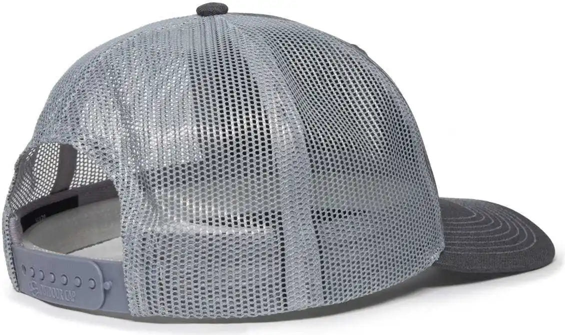 Oc Sports Oc771 Adjustable Mesh Back Cap - Ln Heathered Charcoal Gray - Dark / 6 7/8’’ - 7 1/2’’